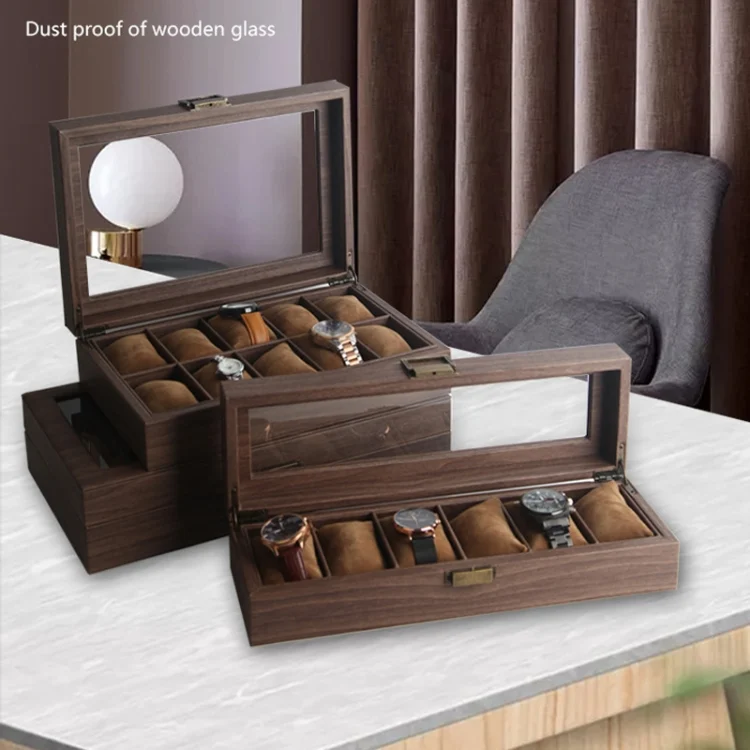 TBD06040538_B7.webp Wood Grain Leather Watch Display Box Watch Storage Case Jewelry Box - Image 8