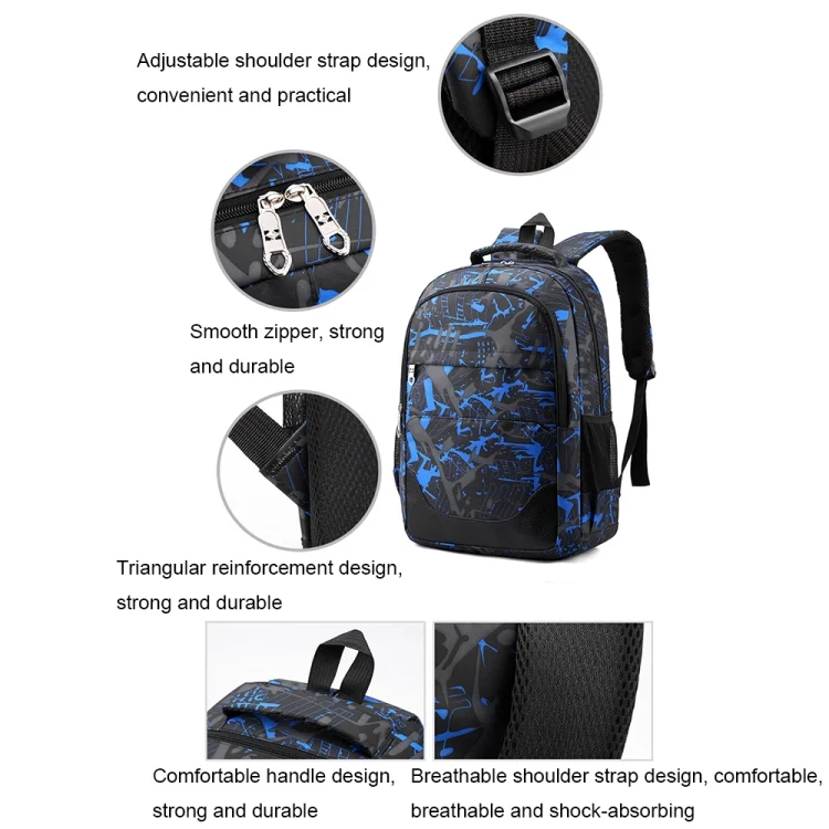 TBD06040579_B5.webp Three-Piece Student Backpack Set Casual Large Capacity Outdoor Travel Backpack - Image 6