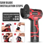 HILDA 12V 3 Inch Li-Ion Angle Grinder Home Cutting And Sanding Machine, US Plug - Image 5