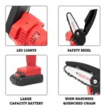 HILDA Rechargeable Cordless Mini Electrical Chain Saw Logging Tools Plastic Package - Image 7