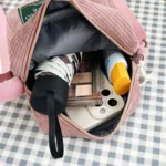 Casual Crossbody Versatile Shoulder Bag Simple Striped Velvet Small Square Bag - Image 6