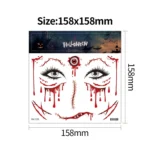 10pcs Halloween Scar Waterproof Tattoo Sticker Simulated Face Horror Stickers - Image 3