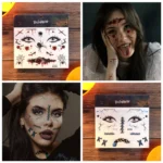 10pcs Halloween Scar Waterproof Tattoo Sticker Simulated Face Horror Stickers - Image 5