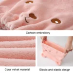 Cartoon Bear Thickened Coral Velvet Hair Drying Cap Strong Water-absorbent Quick-drying Turban - Image 4