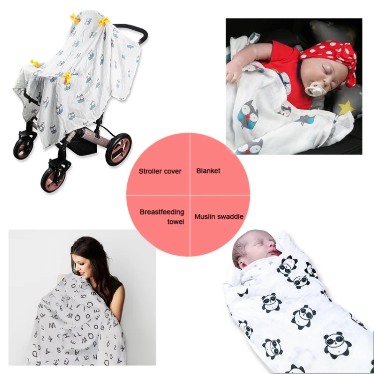 TBD06040753_B4.webp Cartoon Baby Soft Gauze Quilt Swaddle Cotton Bath Towel 117 X 117cm - Image 5