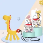 XUNYI Baby Giraffe Rattles Teether Kids Silicone Bite Toy - Image 2