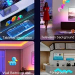 Triangle Splicing Intelligent Sound Control Quantum Light Atmosphere Lighting With Remote Control, US Plug - Image 10