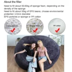 Lazy Sofa Bean Bag Living Room Simple Sofa Tatami Fabric Cover Without Filler - Image 4