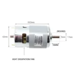 Durable Spindle DC Motor Lawn Mower Motor With Two Ball Bearing Rated - Image 3