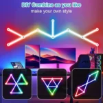 LED WIFI Graffiti Bluetooth Smart Splicing Quantum Light DIY Atmosphere Lighting With Remote Control, US Plug - Image 8
