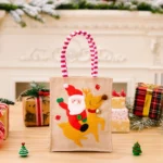 Christmas Decoration Riding Deer Tote Bag Kids Candy Cartoon Gift Bag
