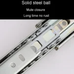 1 Pair Thickened Three Sections Ball Slide Mute Drawer Track Rail - Image 7