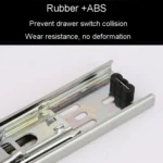 1 Pair Thickened Three Sections Ball Slide Mute Drawer Track Rail - Image 9