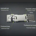 No Hole Hook With Locking Hasp Chest Of Drawers Door Lock With Iron Key - Image 4