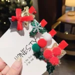 5pcs /Set Christmas Hairpin Set Snowman Bow Duckbill Clip Children Cute Hair Accessories - Image 4