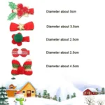 5pcs /Set Christmas Hairpin Set Snowman Bow Duckbill Clip Children Cute Hair Accessories - Image 6