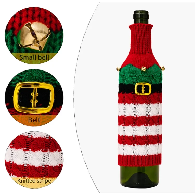 TBD06040919_B3.webp Christmas Knitted Wine Bottle Cover Festival Restaurant Decorations - Image 4