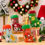 Christmas Tree Decoration Pendants Christmas Stock Shaped Tinplate Gift Box - Image 2