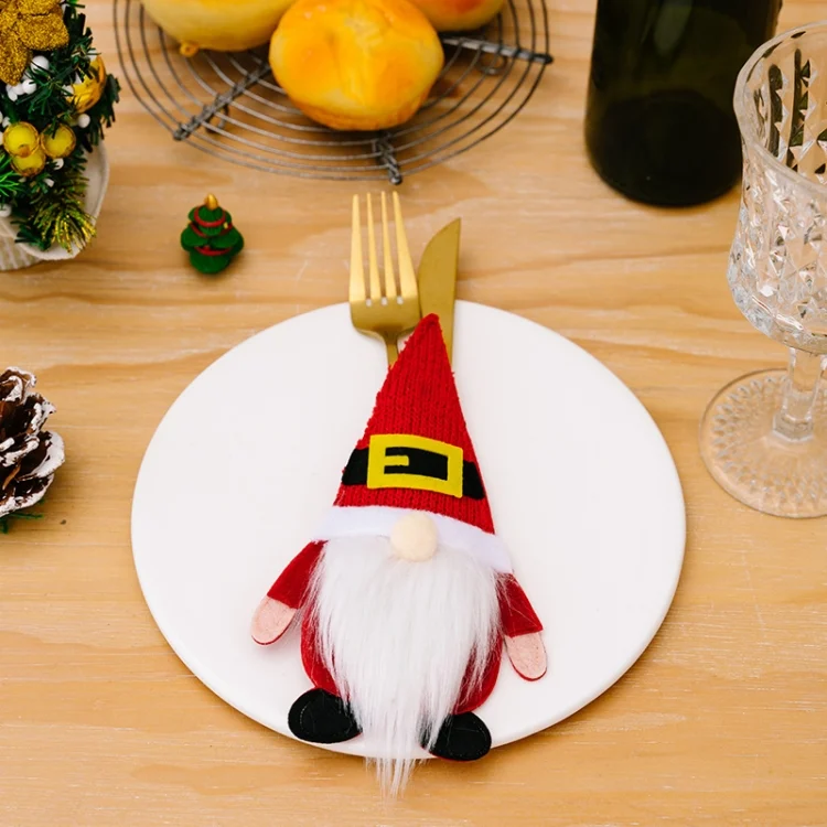 Christmas Table Decoration Props Cartoon Knife and Fork Decorative Cover