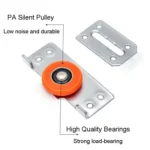 Closet Sliding Door Pulley Fittings Silent Sliding Door Accessories With 8 Screws - Image 4