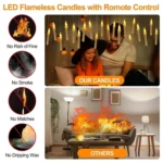 12pcs /Set LED Floating Candles Lights With Remote Control Christmas Halloween Decoration - Image 4