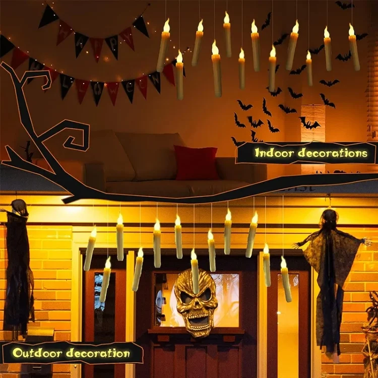 TBD06040993_B5.webp 12pcs /Set LED Floating Candles Lights With Remote Control Christmas Halloween Decoration - Image 6