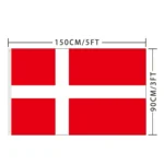 90 x 150cm Danish Flag No. 4 Polyester Flag - Image 2