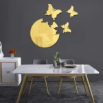 4pcs /Set DIY Acrylic Butterfly Mirror Waterproof Wall Stickers Dining Room Bedroom Decoration