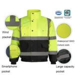 Winter Warm Waterproof Short Multi-pocket Reflective Cotton Jacket - Image 3
