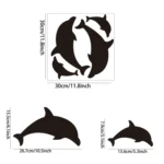 4pcs /Set Acrylic Dolphin Stereo Wall Stickers Home Wall Decoration - Image 3