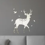 8pcs /Set Acrylic Deer Mirror Wall Stickers Home Background Decoration