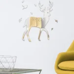 8pcs /Set Acrylic Deer Mirror Wall Stickers Home Background Decoration - Image 3