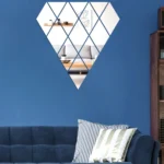 14pcs /Set Acrylic Diamond Mirror Stereo Wall Stickers Home Background Wall Decoration - Image 4