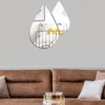 2pcs /Set Acrylic Water Drops Mirror Stereo Wall Stickers Living Room Bedroom Decorative Stickers Soft Mirror - Image 5