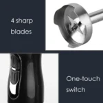 RAF 700W 4-blade Handheld Electric Blender Stainless Steel Food Cooking Stick EU Plug - Image 5
