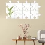 8pcs /Set Acrylic Square Puzzle Mirror Wall Sticker Home Decoration Soft Mirror - Image 3