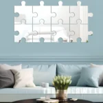 8pcs /Set Acrylic Square Puzzle Mirror Wall Sticker Home Decoration Soft Mirror - Image 5