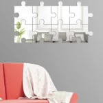 8pcs /Set Acrylic Square Puzzle Mirror Wall Sticker Home Decoration Soft Mirror - Image 6