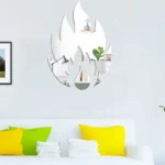 2pcs /Set Acrylic Flame Mirror Stereo Wall Stickers Home Decoration Soft Mirror - Image 3