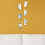 36pcs /Set Acrylic Small Feet Stereo Wall Stickers Home Decoration Soft Mirror