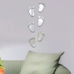 36pcs /Set Acrylic Small Feet Stereo Wall Stickers Home Decoration Soft Mirror - Image 3