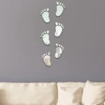 36pcs /Set Acrylic Small Feet Stereo Wall Stickers Home Decoration Soft Mirror - Image 4