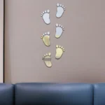 36pcs /Set Acrylic Small Feet Stereo Wall Stickers Home Decoration Soft Mirror - Image 5