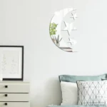 4pcs /Set Acrylic Moon Stars Mirror Wall Sticker Home Decoration Soft Mirror - Image 4