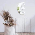 4pcs /Set Acrylic Moon Stars Mirror Wall Sticker Home Decoration Soft Mirror - Image 5