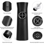 Gravity Induction Electric Salt And Pepper Grinder  Adjustable Coarseness with LED Light - Image 3