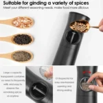 Gravity Induction Electric Salt And Pepper Grinder  Adjustable Coarseness with LED Light - Image 6
