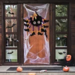 Fabric Spider Door Hanging Halloween Wreath Window Pendant - Image 2