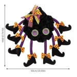 Fabric Spider Door Hanging Halloween Wreath Window Pendant - Image 3