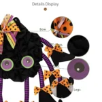 Fabric Spider Door Hanging Halloween Wreath Window Pendant - Image 5